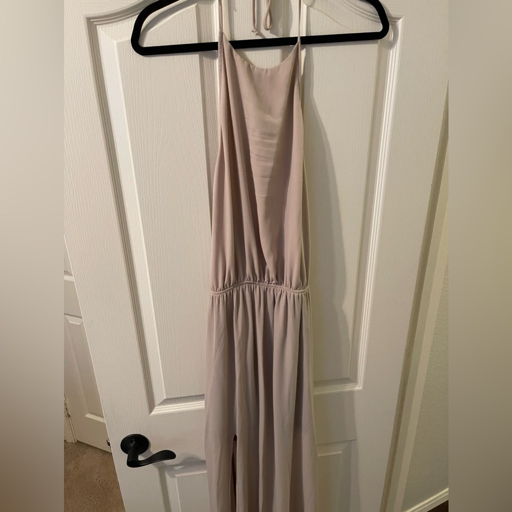 Show Me Your Mumu Beige Halter Top Maxi Dress (Size: L)